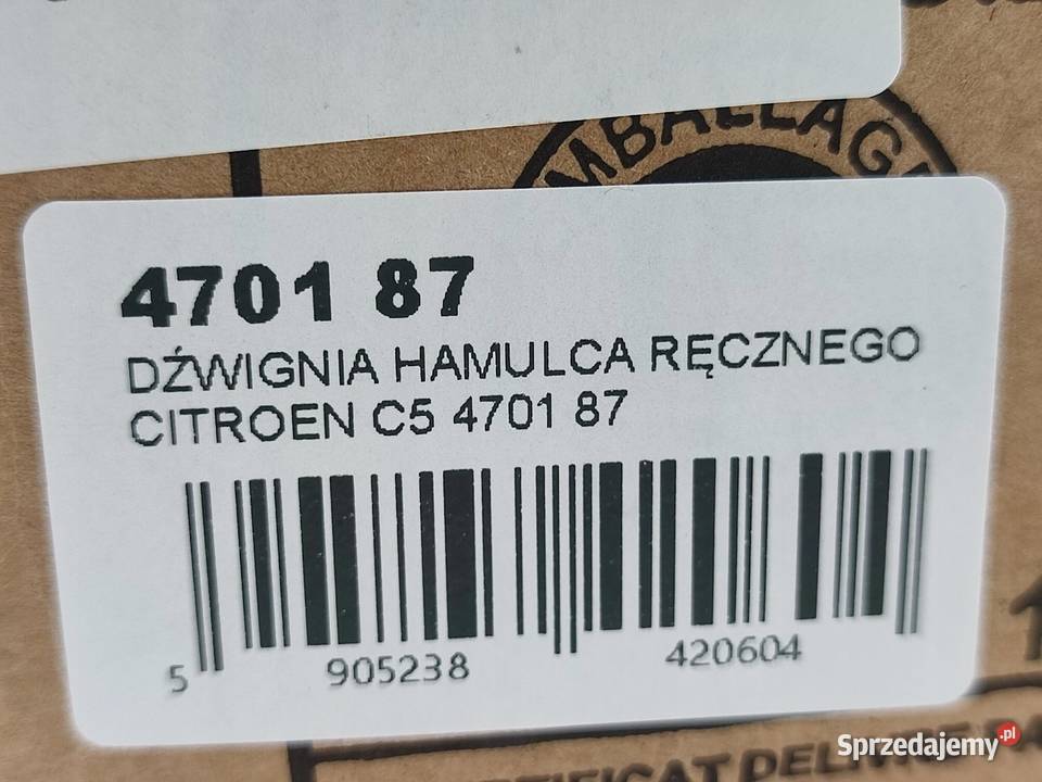 DŹWIGNIA HAMULCA RĘCZNEGO CITROEN C5 0108 NOWA Pozostałe sprzedam