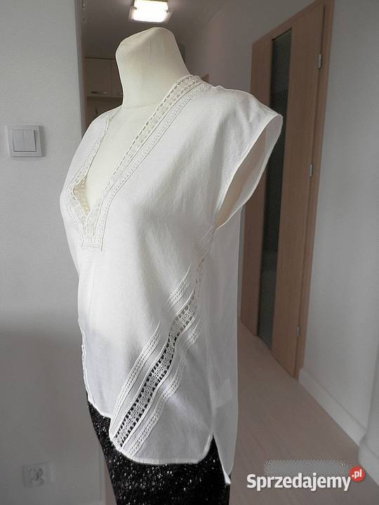Bluzka HM Kremowa Zdobiona Koronką S Łomża