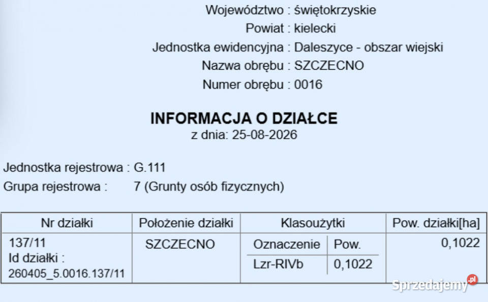Działki w otoczeniu lasów 1020m2 Szczecno