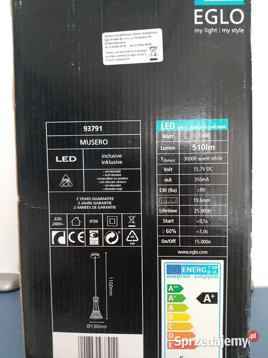 Lampy wiszące nowe w fabrycznych opakowaniach Warszawa