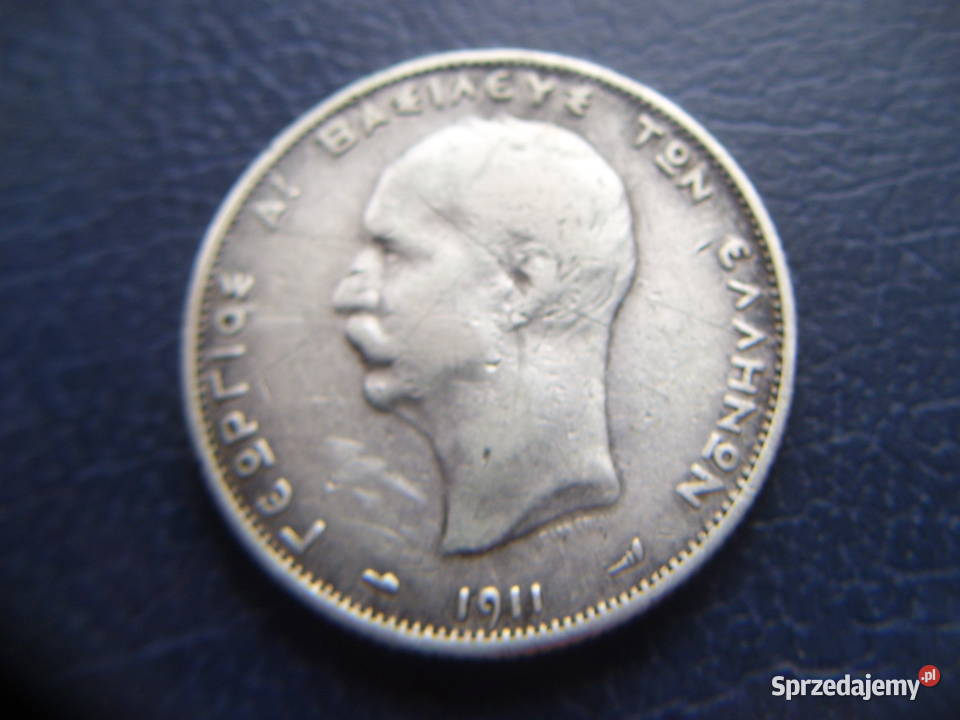 Stare monety 2 drachmy 1911 Grecja srebro Lesko