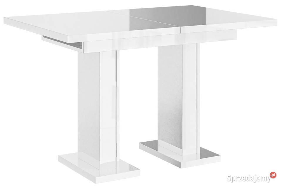 NOWOCZESNY ROZKŁADANY STÓŁ BIAŁY CZARNY POŁYSK Stoły, krzesła, biurka dolnośląskie Wrocław