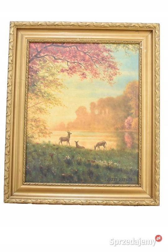 JÓZEF RAPACKI Pejzaż Polski SARENKI Stary Obraz Kraków sprzedam