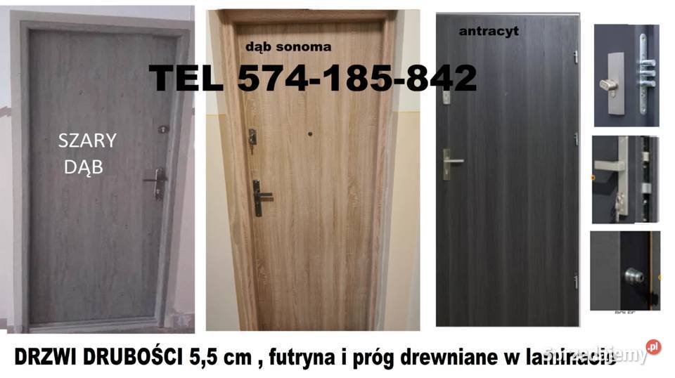 Drzwi z montażem wejściowe ZEWNĘTRZNE akustyczne