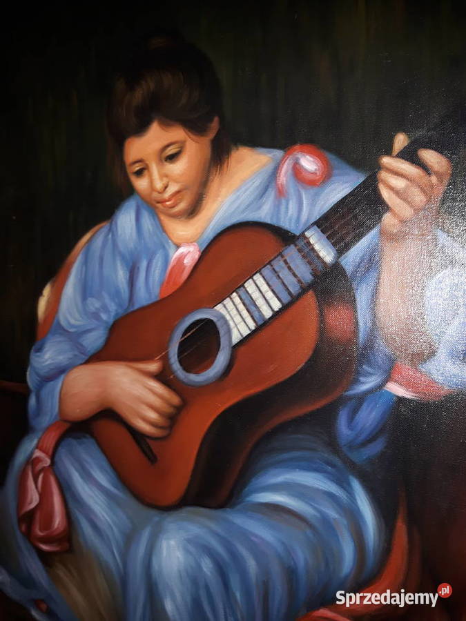 Kobieta z gitarą obraz olejny Obrazki i obrazy mazowieckie Warszawa