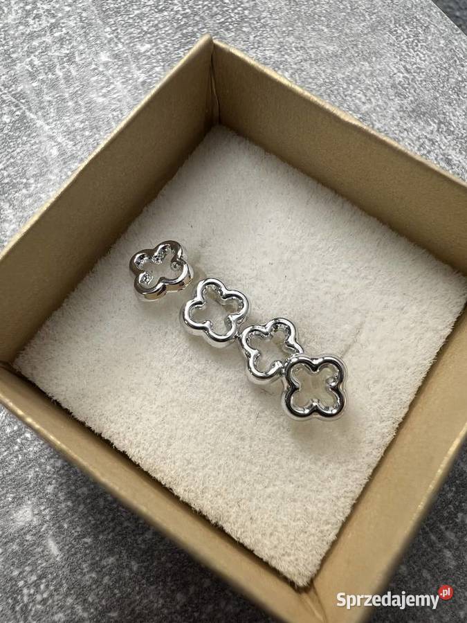 Kolczyki srebrne koniczyny koniczyna Jasło sprzedam