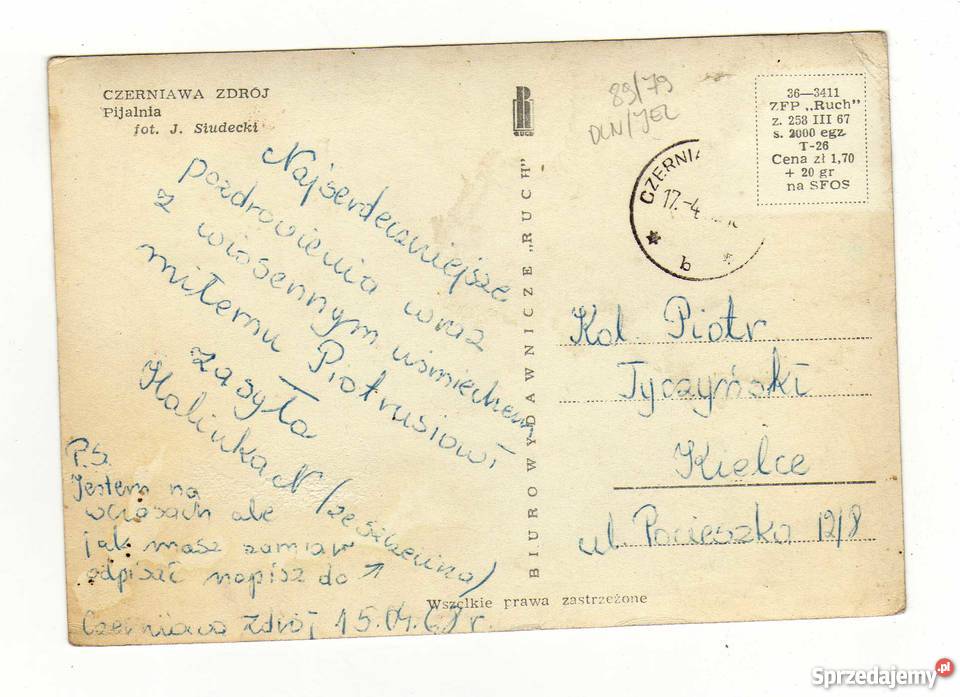 CZERNIAWA ZDRÓJ PIJALNIA POCZTÓWKA CZARNO BIAŁA