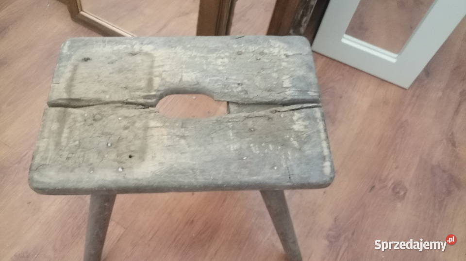 Taboret ryczka stołek drewniany Żory
