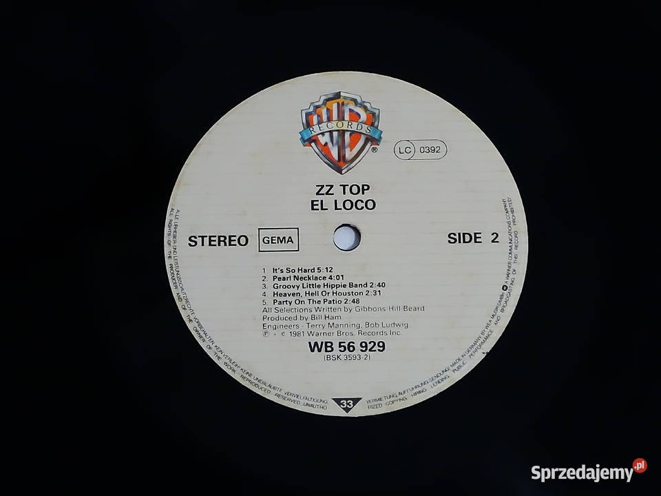 ZZ Top El Loco 1981 Wydanie Warner Bros Records Biłgoraj