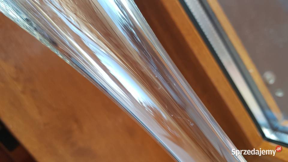 Wazon z liściem liśćmi flet Ząbkowice szkło PRL śląskie sprzedam