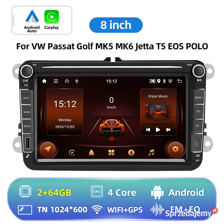 Radio Nawigacja Android 8 VW Passat B6 B7 Golf Mińsk Mazowiecki