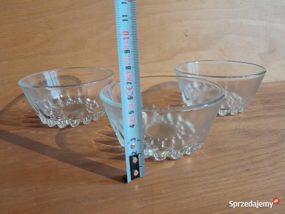 Trzy stare miseczki PRL stare szkło PRL retro Dąbrowa Górnicza
