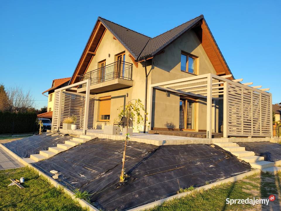 Pergola taras drewniany zadaszenie Ligota