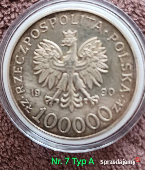 100 000 Solidarność 1990 r Typ A 7 oryginał Konin sprzedam