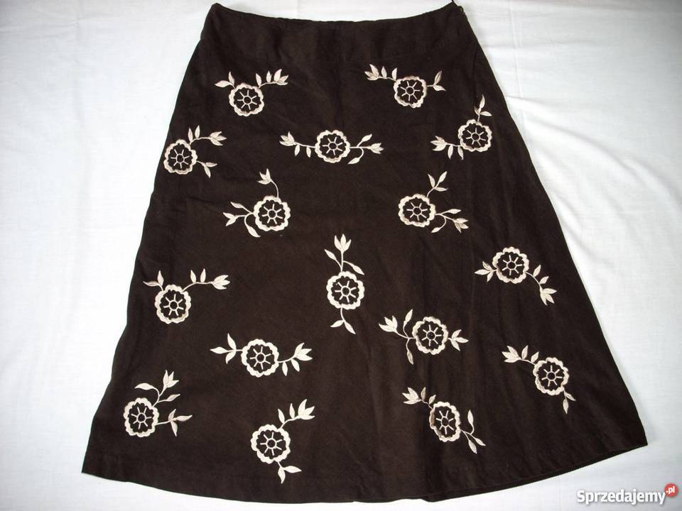 WALLIS spódnica HAFT koraliki KWIATY sztruks 42 Nowy Sącz