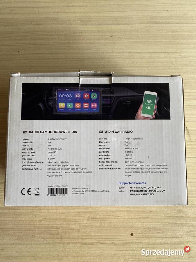 Radio samochodowe VORDON HT800 Jersey Bluetooth osobowe śląskie sprzedam