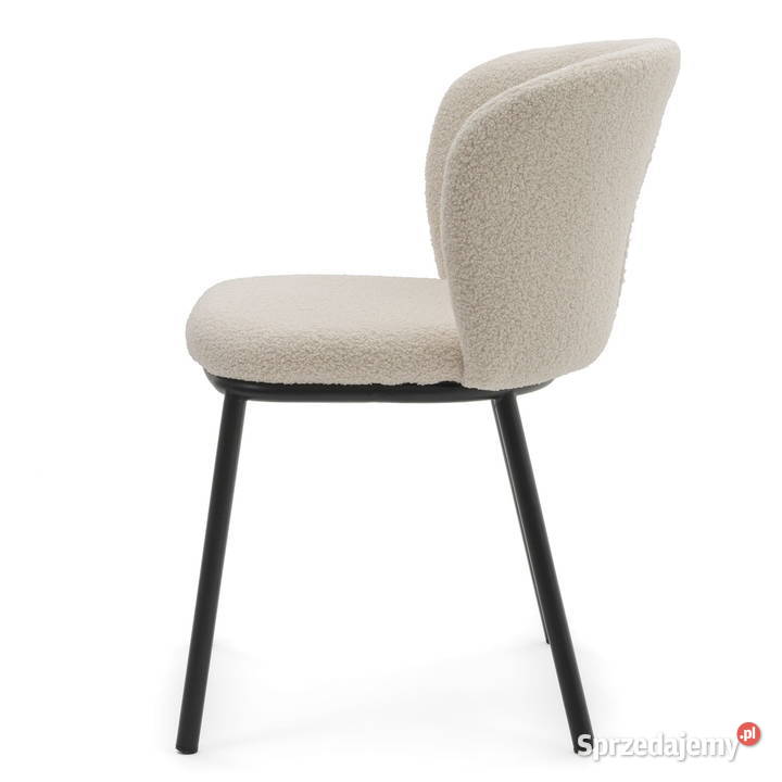 Krzesło Tapicerowane Bari Jasnobeżowe Boucle Tarchały Małe