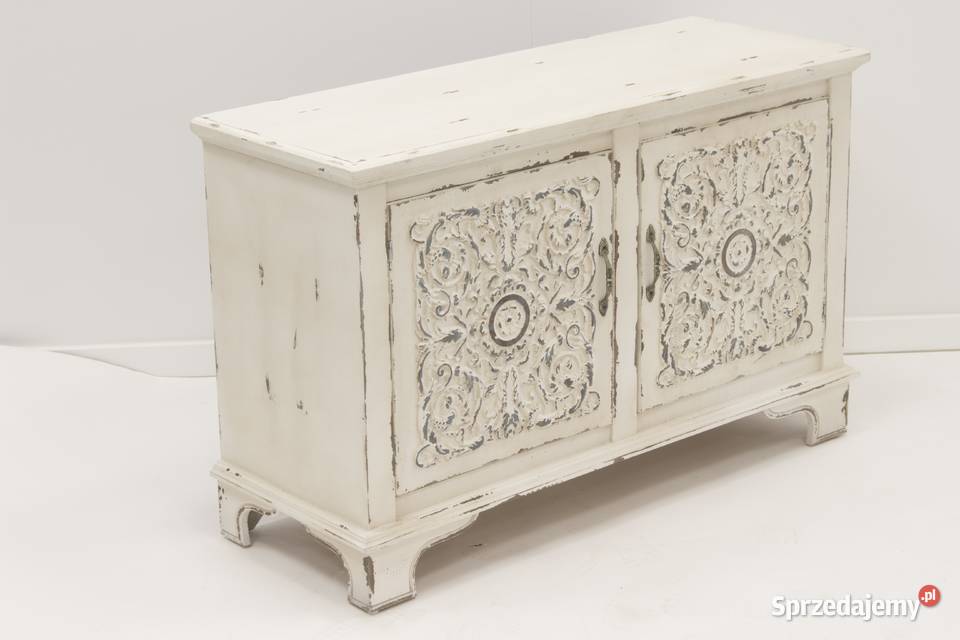 prowansalska postarzana komoda biała vintage 122cm sprzedam