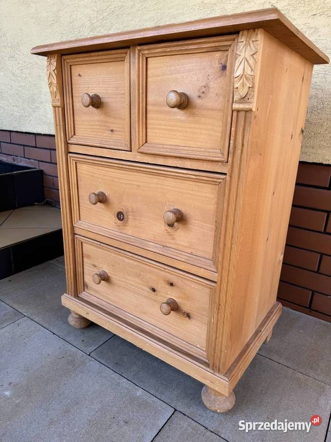 Szafka drewniana sosnowa z szufladami stolik Szafki Sulbiny