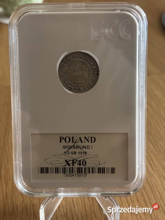 Półgrosz Koronny 1518 Zygmunt I Stary Stan XF40