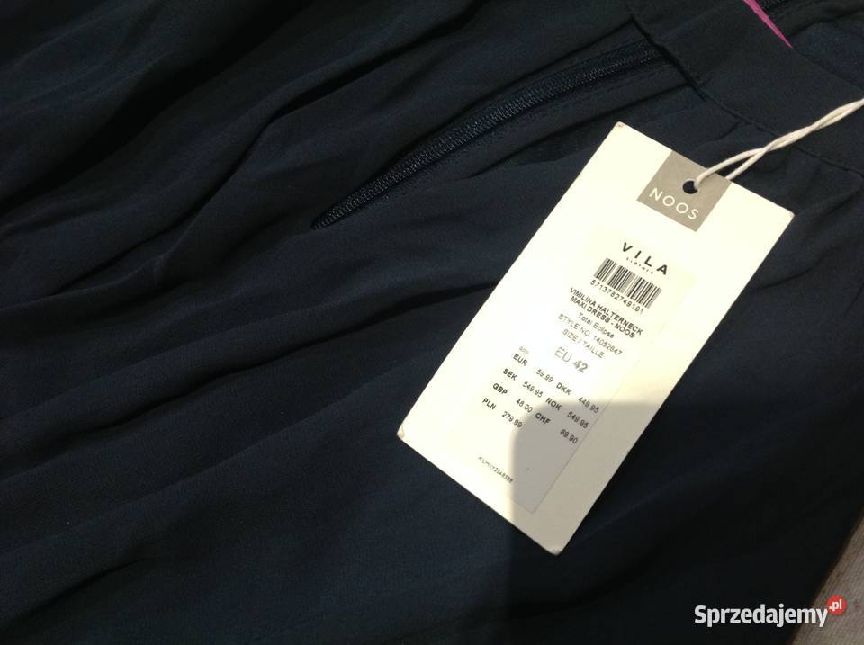 Granatowa Sukienka Okolicznościowa VILA r M Nowa Spódnice i sukienki Nowa Sól sprzedam