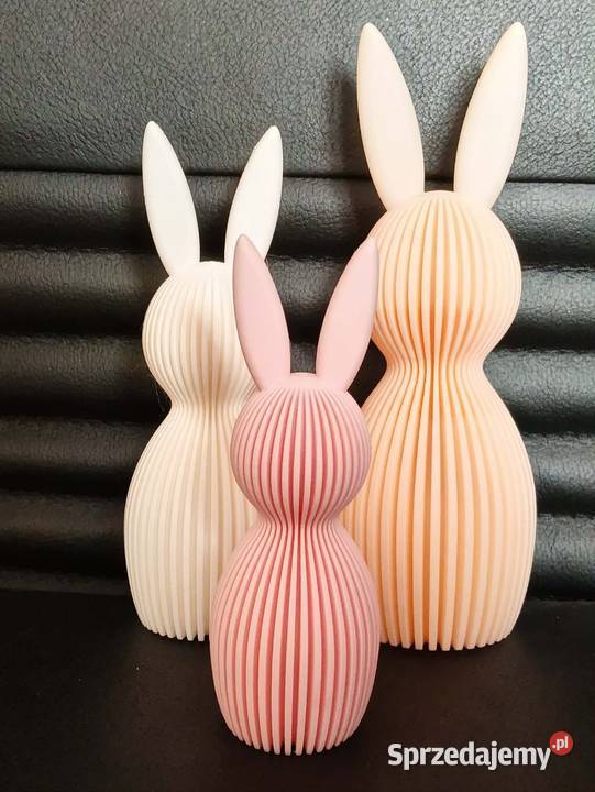 Zające wielkanocne 3 biały Wielkanoc Mielec