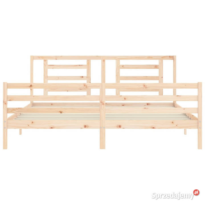 Rama łóżka z wezgłowiem lite drewno 200x200 205cm Łóżka Warszawa