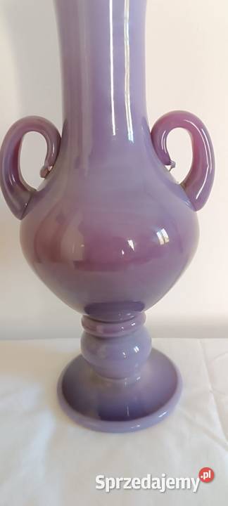 Wazon amfora Zofia Pasek KIS Kraków fiolet PRL Porcelana i szkło