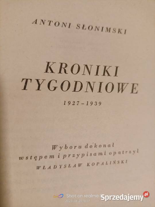 Kroniki tygodniowe książki Słonimski prezenty Warszawa