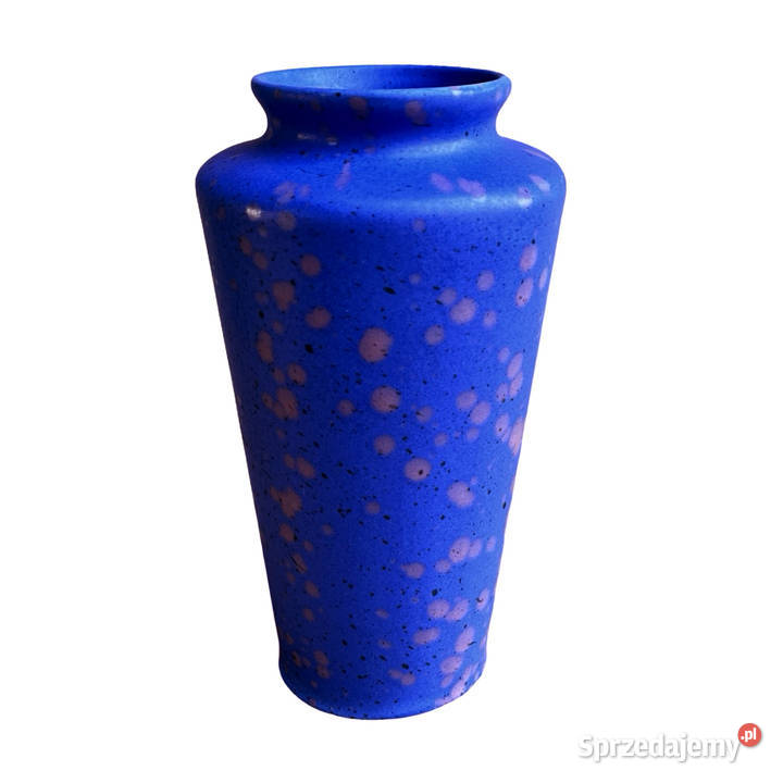 Niebieski ceramiczny wazon MF Design Niemcy lata Warszawa