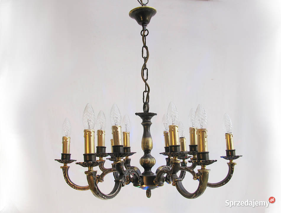 Żyrandol Lampa 12 punkt Mosiądz Szczecinek sprzedam