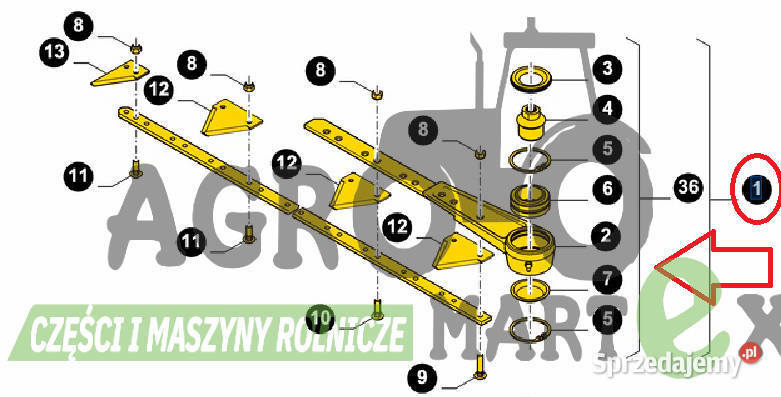 84435369 LISTWA NOŻOWA Z GŁÓWKĄ CNH nieuszkodzony Wichrów sprzedam