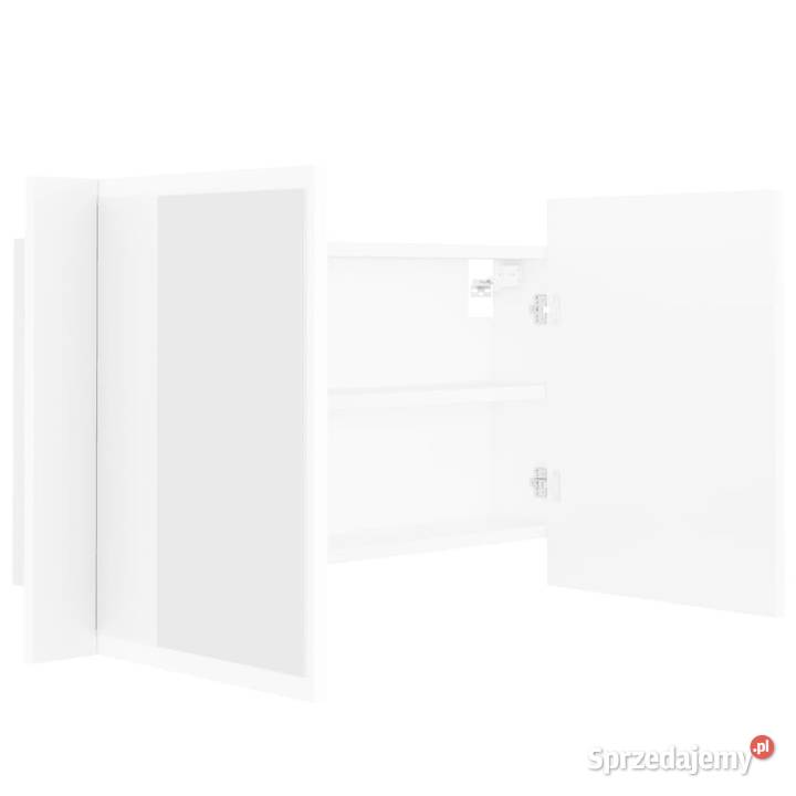Szafka łazienkowa z lustrem i LED biała 80x12x45 mazowieckie Warszawa