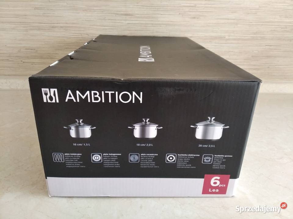 NAJTANIEJ Zestaw Garnków Ambition Lea 6 el Zabrze sprzedam
