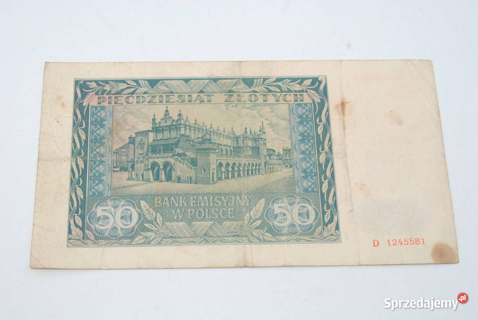 Stary banknot 50 złotych 1941 antyk unikat śląskie