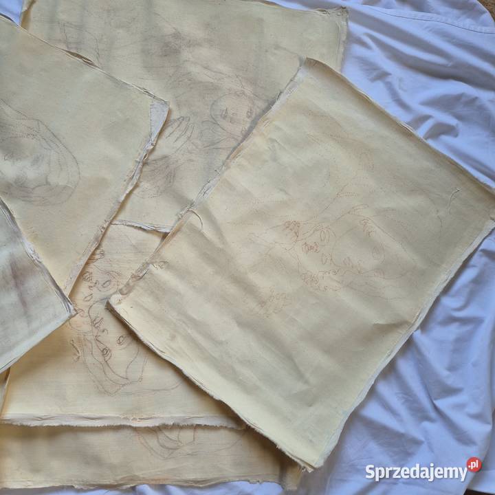 Stare płótna z pracowni 7 sztuk 50x70 przeprócha Brzesko