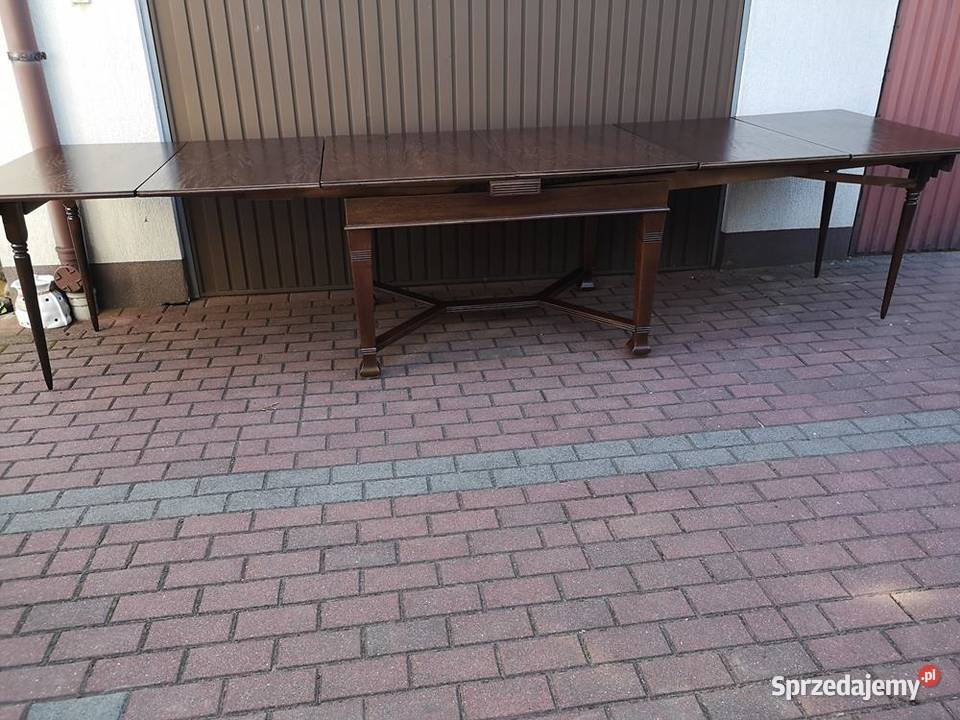 Stół Duży Dębowy Zgrabny 370 Antyk Stary wielkopolskie