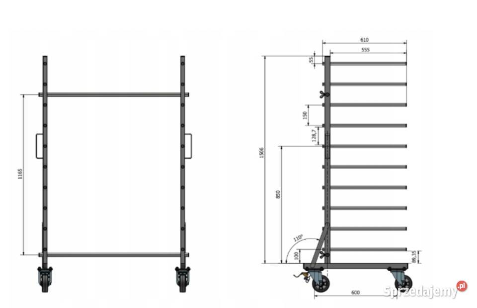 Wózek lakierniczy WL1000S110P Standard Trzebień