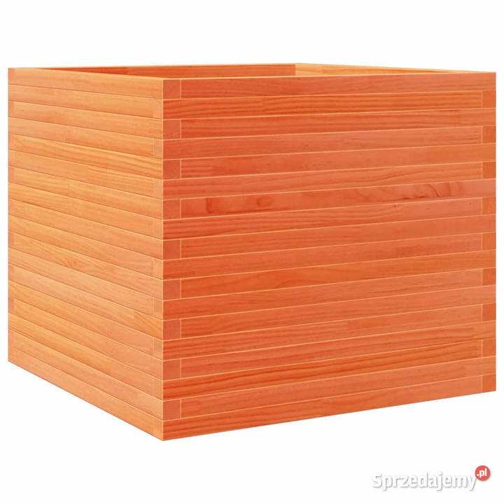 Donica ogrodowa woskowy brąz 80x80x685 drewno