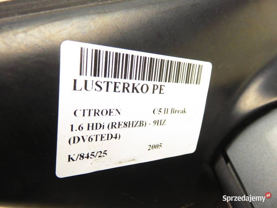 LUSTERKO PRAWE CITROEN C5 II Break