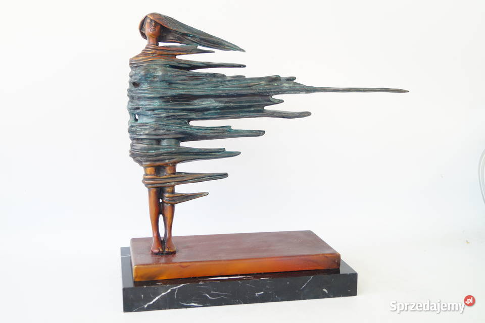 Kobieta na wietrze styl Salvador Figura z brązu