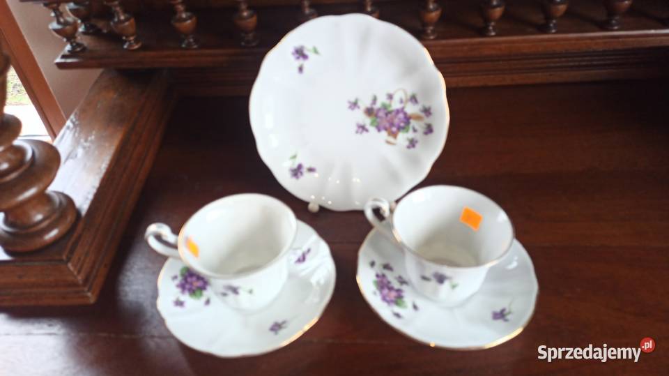 Filiżanka z talerzykiem Rheinpfalz Germany Biała Porcelana i szkło Gdańsk