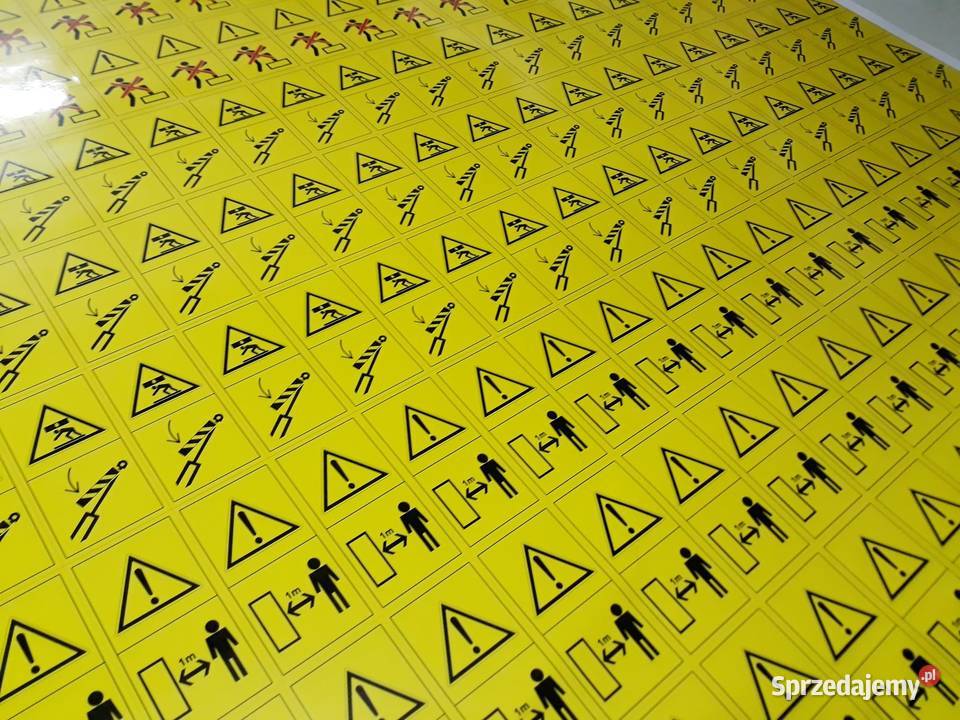 Naklejki na maszyny ostrzegawcze piktogramy wielkopolskie Pleszew