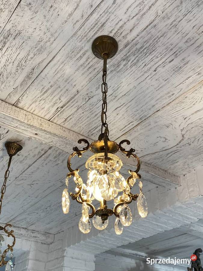 Para francuskich kryształowych Żyrandoli 6 Lampy wiszące wielkopolskie