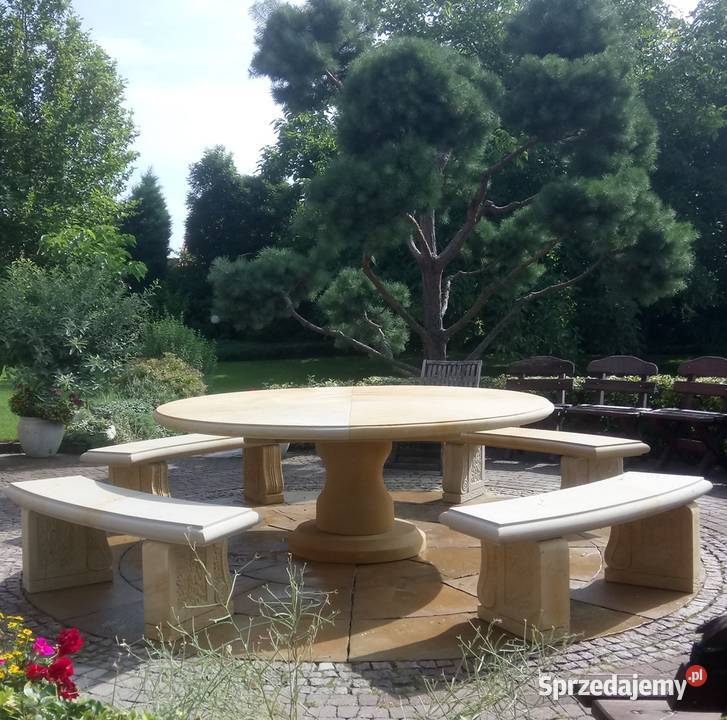 stół ławki z piaskowca kamień naturalny sprzedam