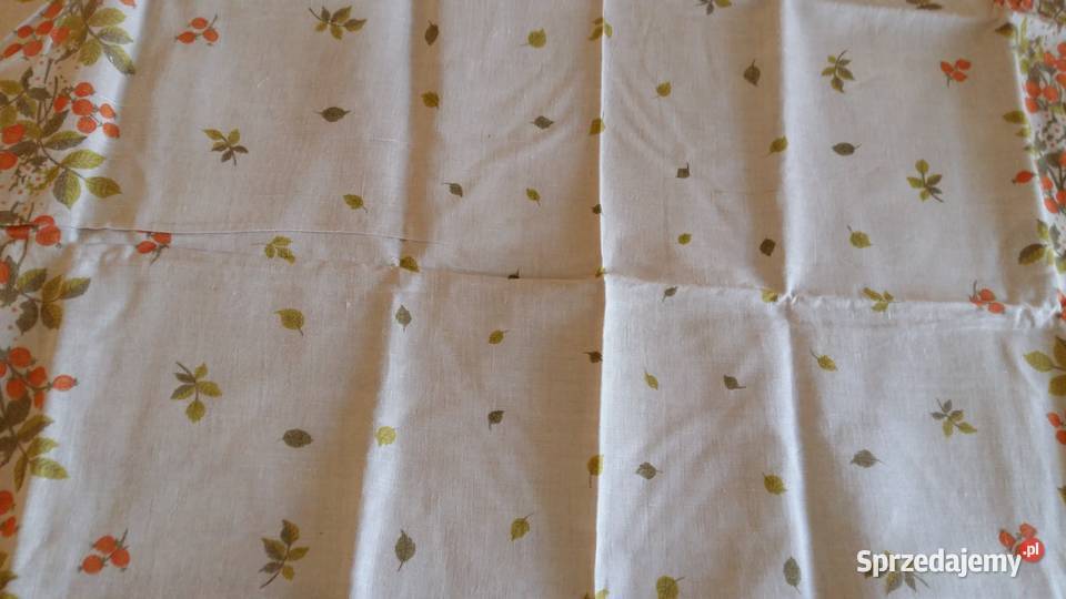 Obrus lniany 130x120 dzika róża łódzkie Łódź