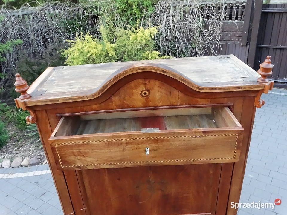 Wyjątkowy Sekretarz Biedermeier XIX w Sygnowany Kredensy i witryny Biłgoraj sprzedam