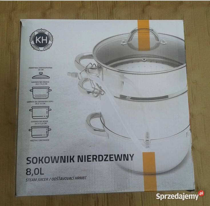 SOKOWNIK nierdzewny duży 8 L GARNEK do gotowania Wołczyn