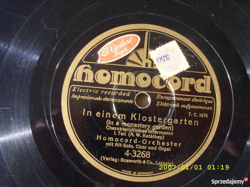 PLYTA SZELAKOWA HOMOCORD 10 78 OBROTOW Wołów