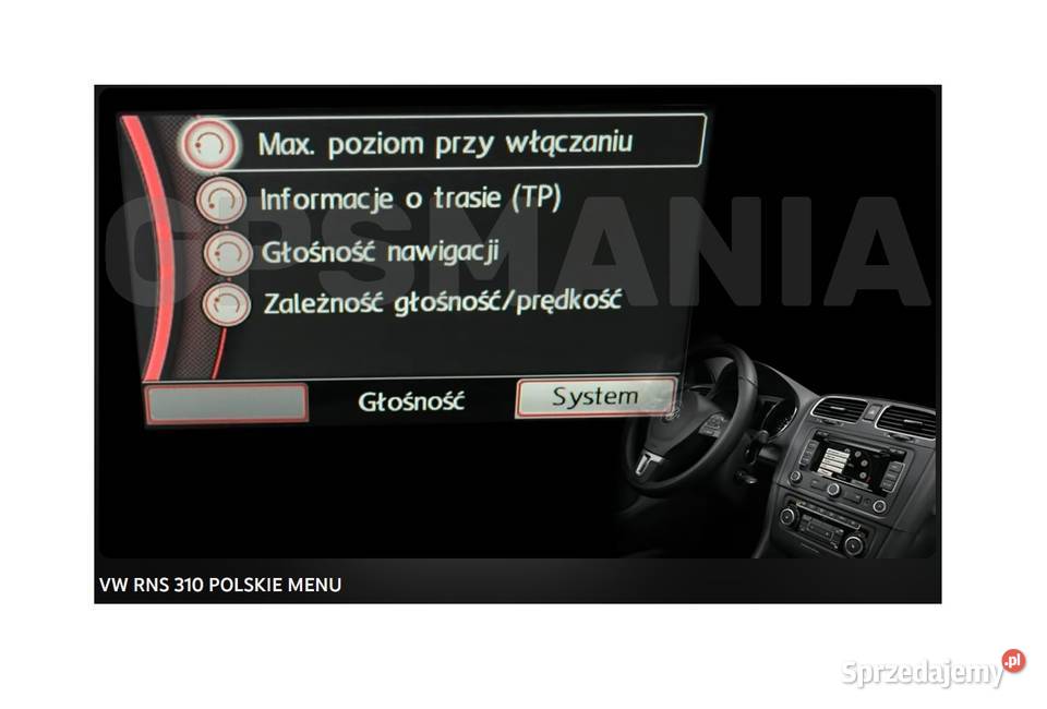 RNS 310 polskie menu polski lektor VW Skoda Seat łódzkie Aleksandrów Łódzki sprzedam